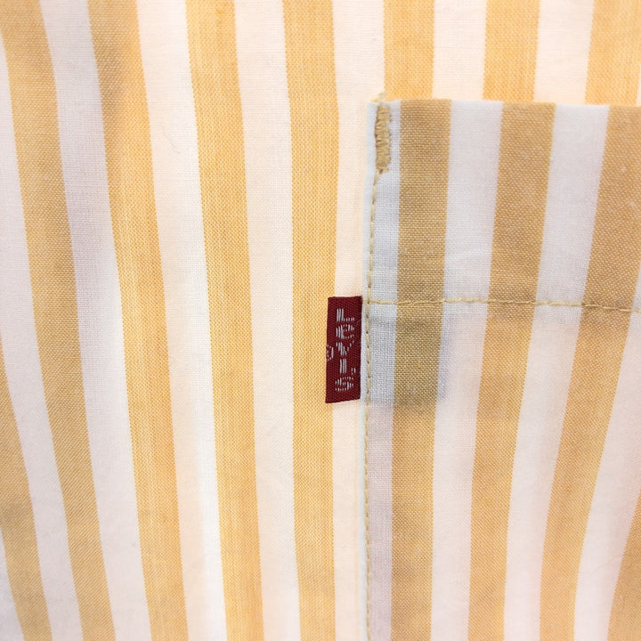 Levi's Stripe Pattern Short Sleeve Open Collar Cotton Shirt Box Shirt Men's L Size cotton orange type Vintage Second Hand
