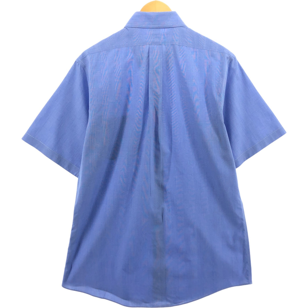 Brooks Brothers Est.1818 Glen Check Short Sleeve Button Down Check Shirt Size 16 Men's L cotton blue type Vintage Second Hand