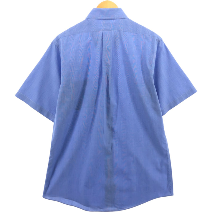 Brooks Brothers Est.1818 Glen Check Short Sleeve Button Down Check Shirt Size 16 Men's L cotton blue type Vintage Second Hand