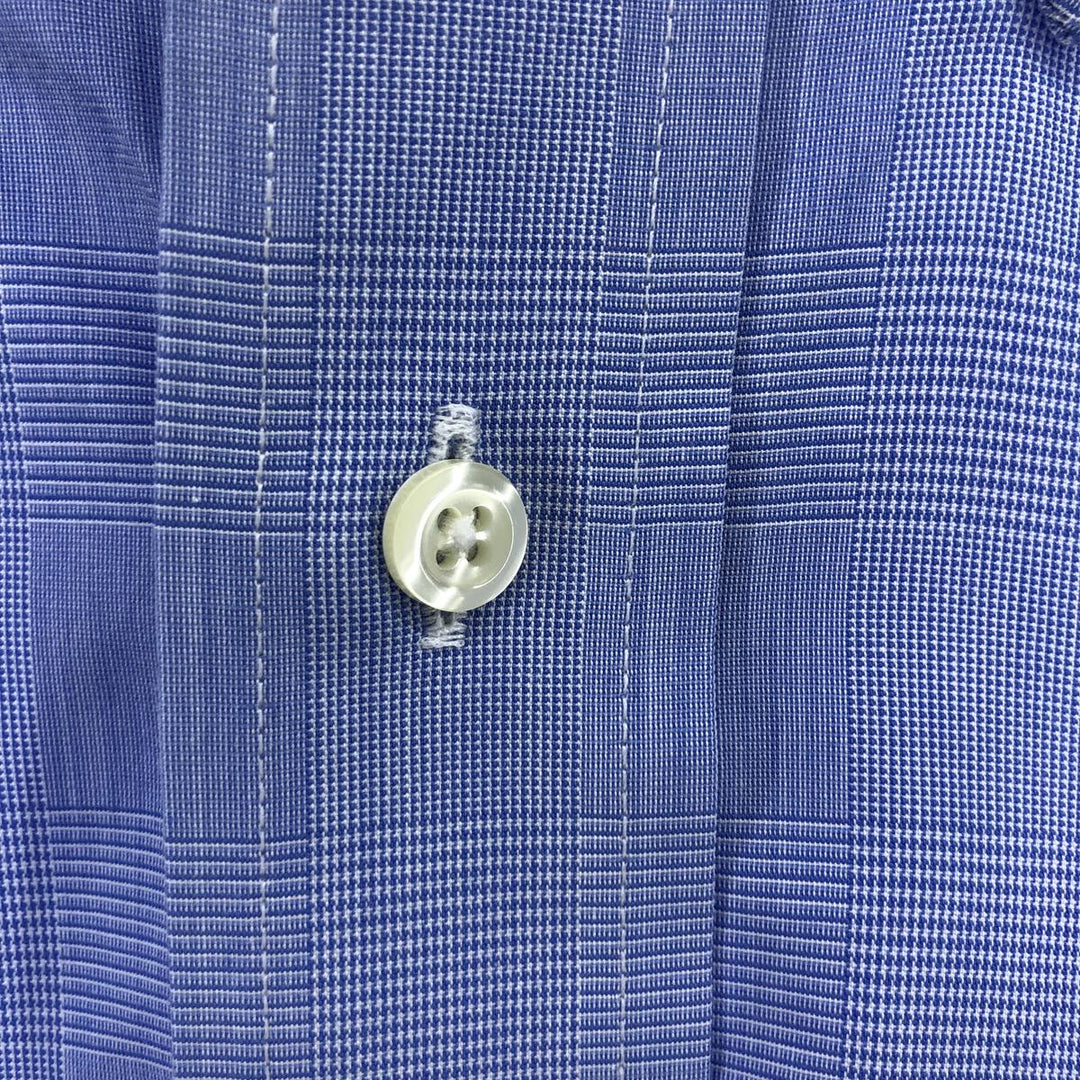 Brooks Brothers Est.1818 Glen Check Short Sleeve Button Down Check Shirt Size 16 Men's L cotton blue type Vintage Second Hand