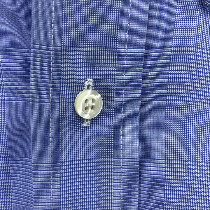 Brooks Brothers Est.1818 Glen Check Short Sleeve Button Down Check Shirt Size 16 Men's L cotton blue type Vintage Second Hand
