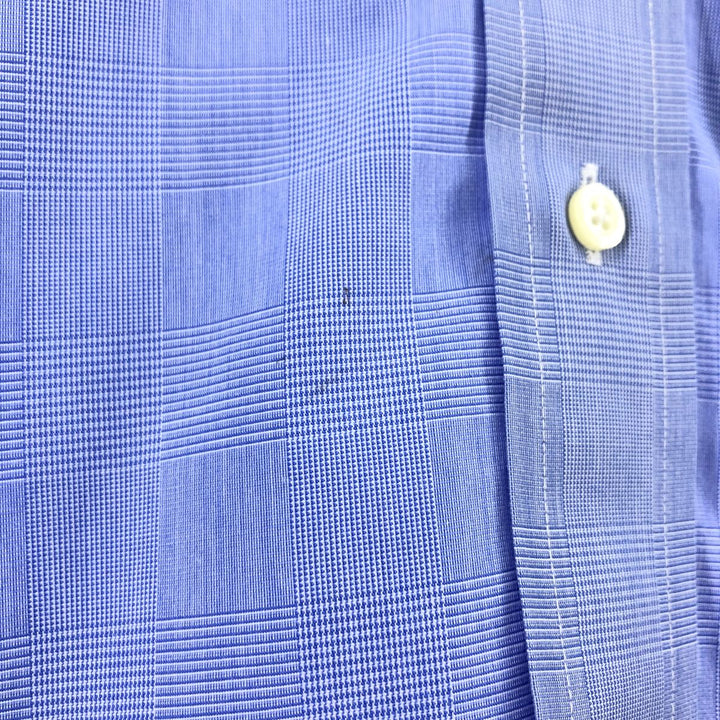 Brooks Brothers Est.1818 Glen Check Short Sleeve Button Down Check Shirt Size 16 Men's L cotton blue type Vintage Second Hand
