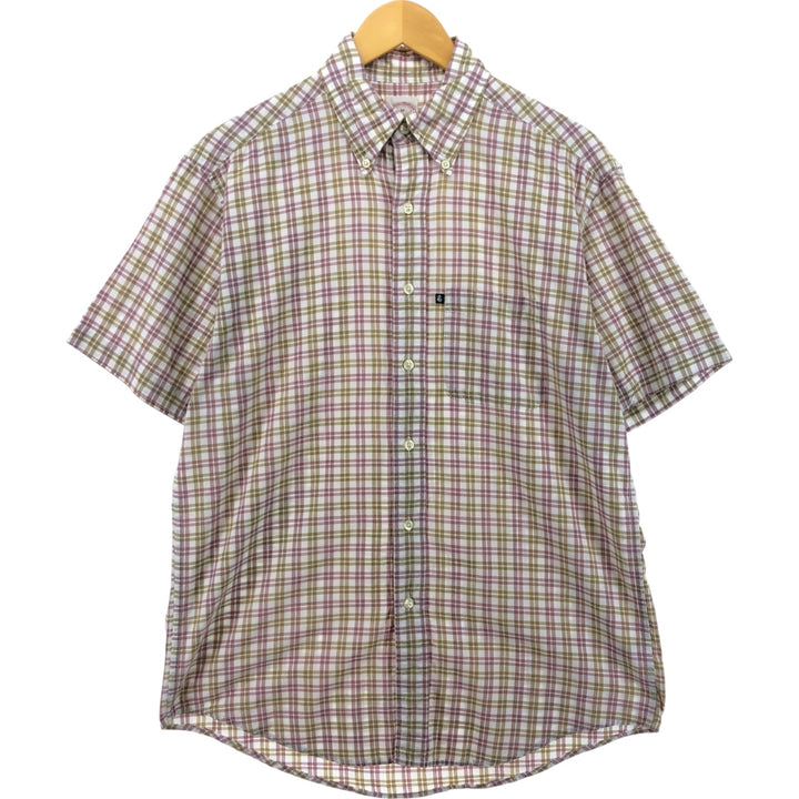 Brooks Brothers 346 short sleeve button-down check shirt, men's size M cotton Red type red-purple Vintage Second Hand