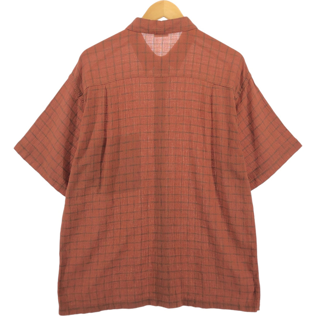 00'S Patagonia Organic Cotton 52917S00 Short Sleeve Cotton Check Shirt Box Shirt Men's Size L Organic cotton red type Vintage Second Hand