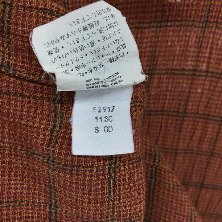 00'S Patagonia Organic Cotton 52917S00 Short Sleeve Cotton Check Shirt Box Shirt Men's Size L Organic cotton red type Vintage Second Hand