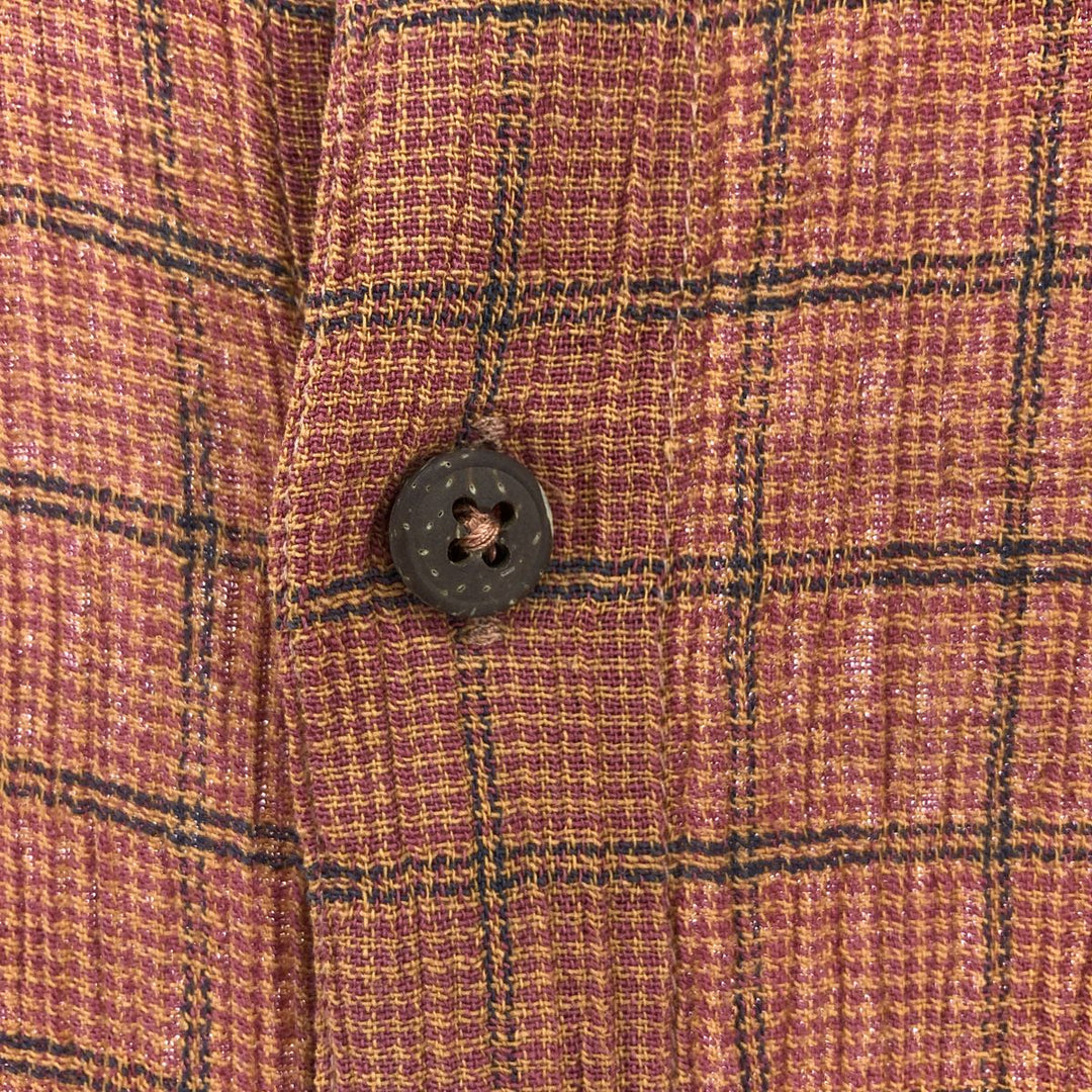 00'S Patagonia Organic Cotton 52917S00 Short Sleeve Cotton Check Shirt Box Shirt Men's Size L Organic cotton red type Vintage Second Hand