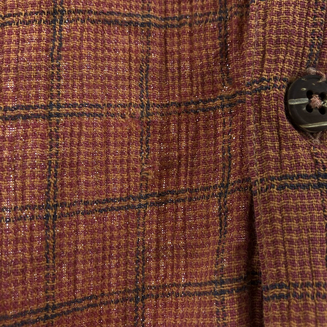 00'S Patagonia Organic Cotton 52917S00 Short Sleeve Cotton Check Shirt Box Shirt Men's Size L Organic cotton red type Vintage Second Hand