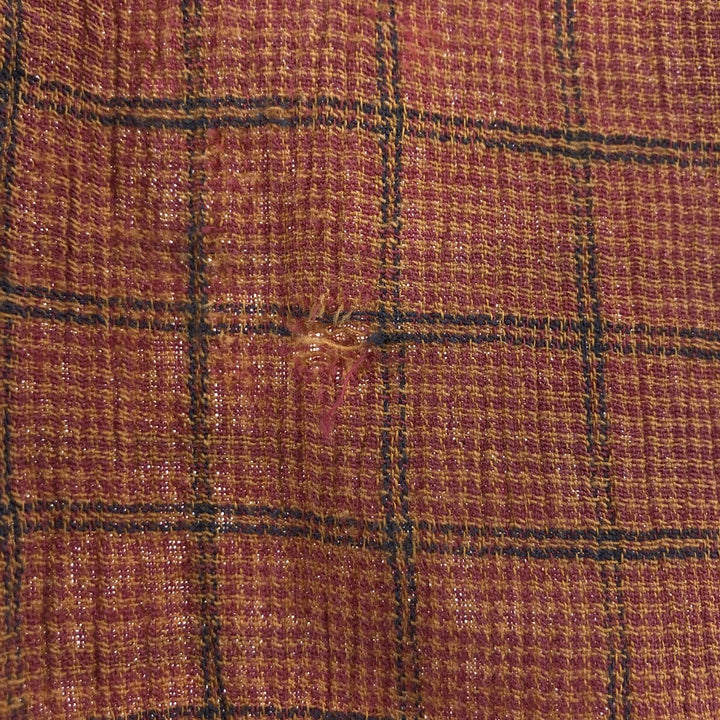 00'S Patagonia Organic Cotton 52917S00 Short Sleeve Cotton Check Shirt Box Shirt Men's Size L Organic cotton red type Vintage Second Hand