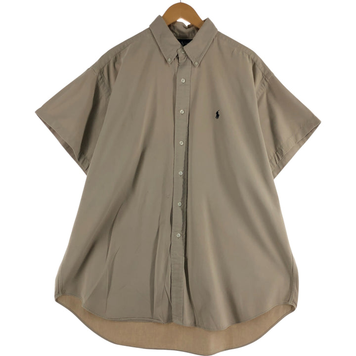 Ralph Lauren BLAKE short sleeve button down shirt, men's XL size cotton ocher yellow type Vintage Second Hand