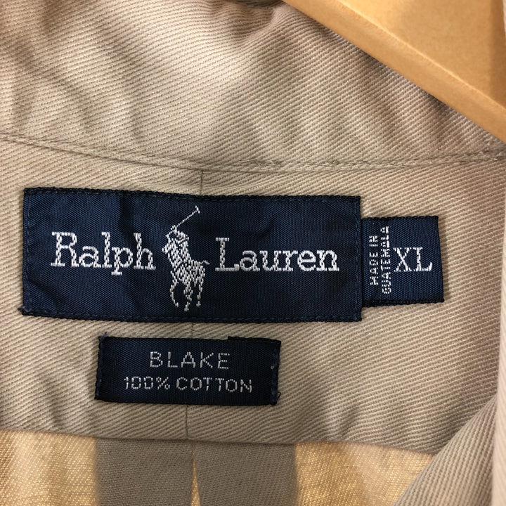 Ralph Lauren BLAKE short sleeve button down shirt, men's XL size cotton ocher yellow type Vintage Second Hand