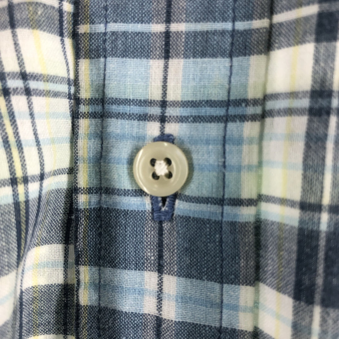 Ralph Lauren BLAKE short sleeve button down check shirt, men's size M cotton blue type Vintage Second Hand