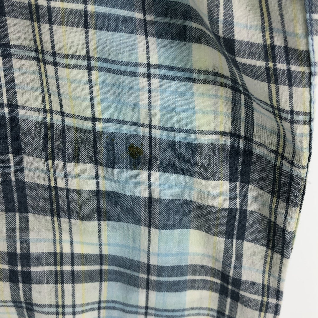 Ralph Lauren BLAKE short sleeve button down check shirt, men's size M cotton blue type Vintage Second Hand