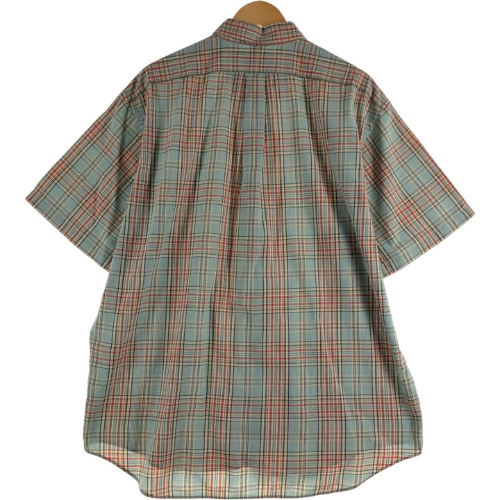 Ralph Lauren BLAKE short sleeve button down check shirt men's XL size cotton Beige type Vintage Second Hand