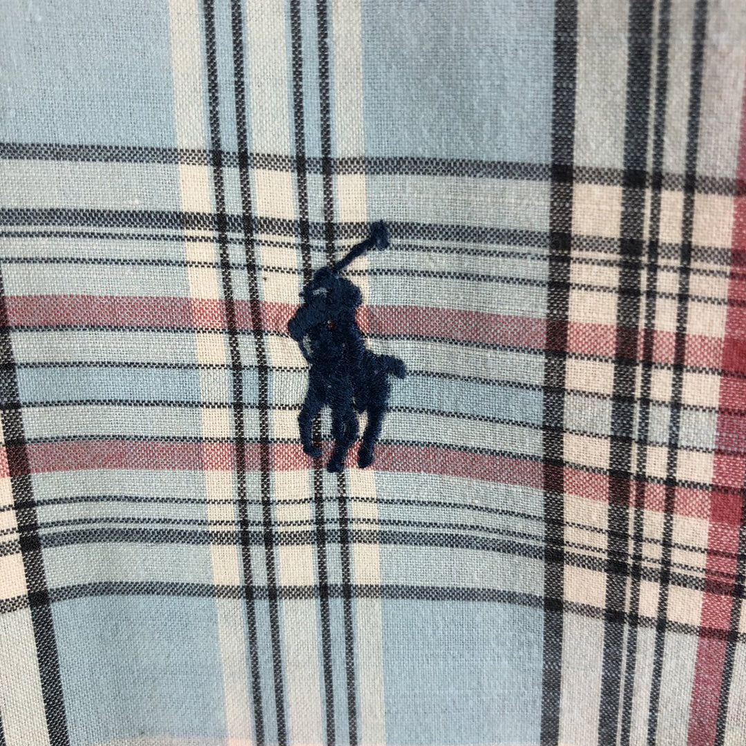 Ralph Lauren BLAKE short sleeve button down check shirt men's XL size cotton Beige type Vintage Second Hand
