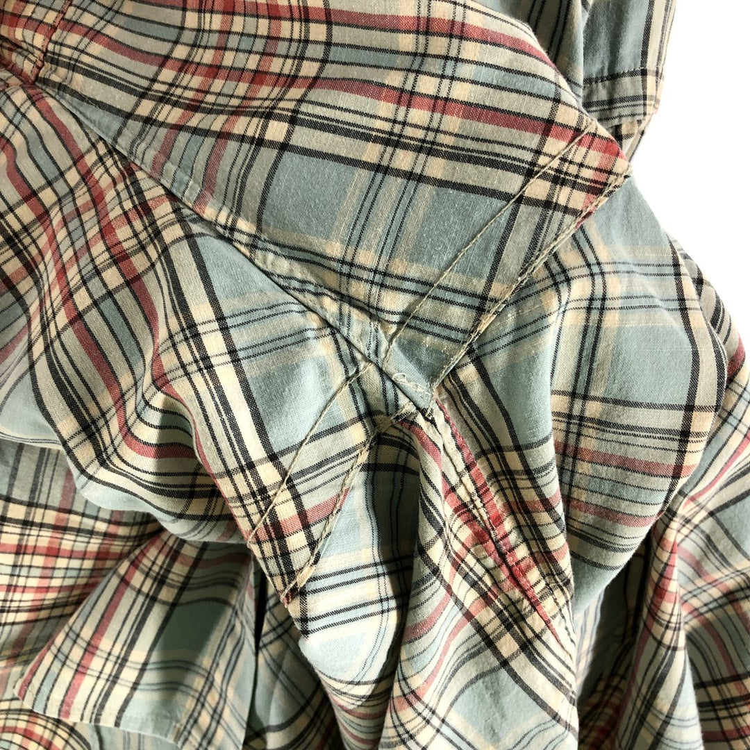 Ralph Lauren BLAKE short sleeve button down check shirt men's XL size cotton Beige type Vintage Second Hand
