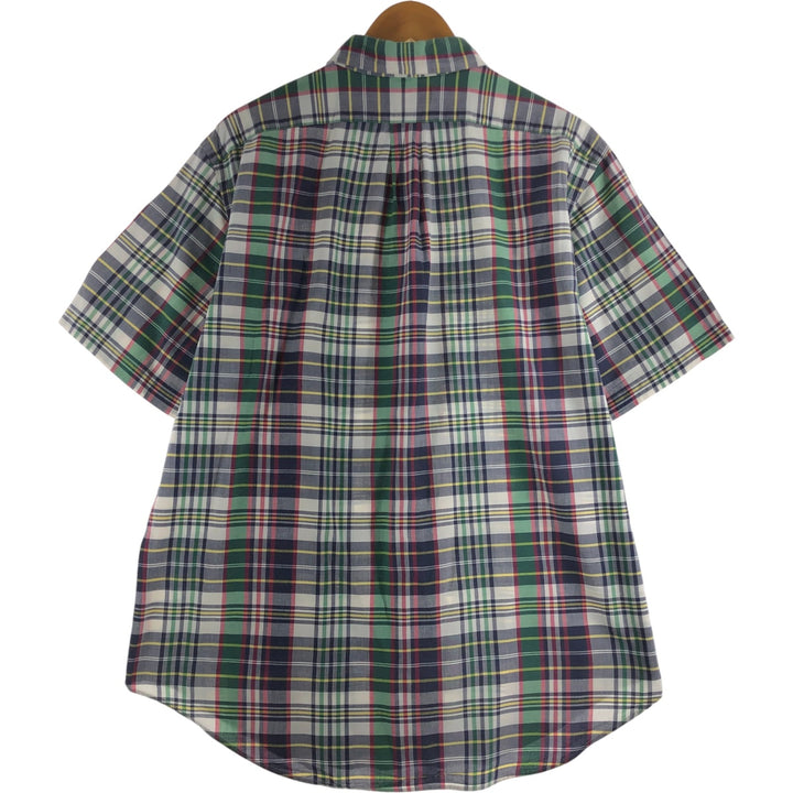 Ralph Lauren Classic Fit short sleeve button down check shirt, men's size XL cotton green type Vintage Second Hand