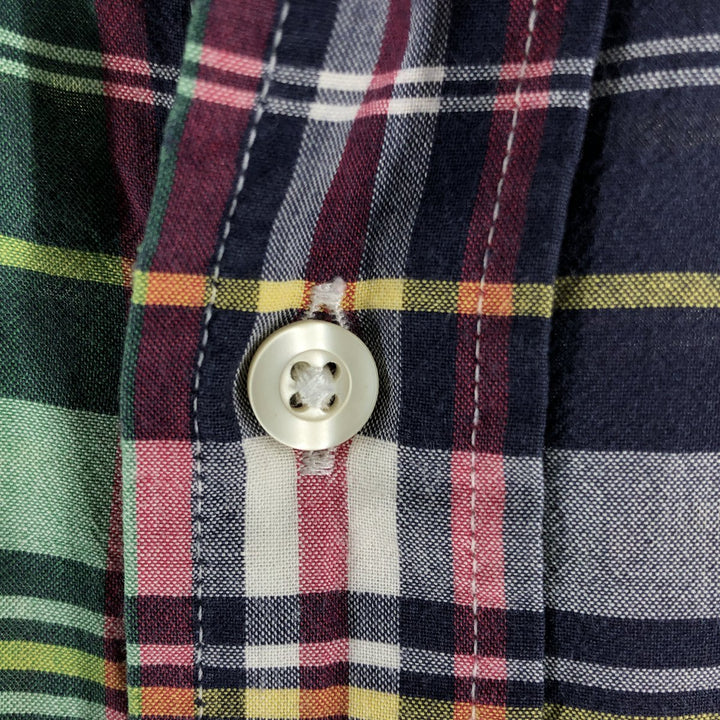 Ralph Lauren Classic Fit short sleeve button down check shirt, men's size XL cotton green type Vintage Second Hand
