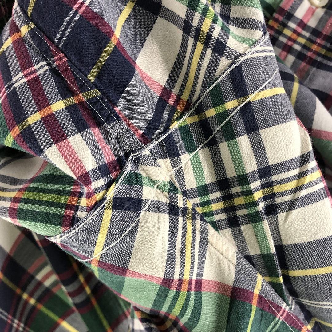 Ralph Lauren Classic Fit short sleeve button down check shirt, men's size XL cotton green type Vintage Second Hand