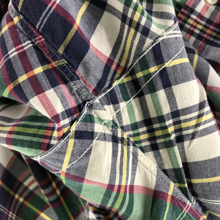 Ralph Lauren Classic Fit short sleeve button down check shirt, men's size XL cotton green type Vintage Second Hand