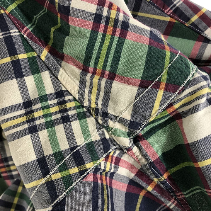 Ralph Lauren Classic Fit short sleeve button down check shirt, men's size XL cotton green type Vintage Second Hand