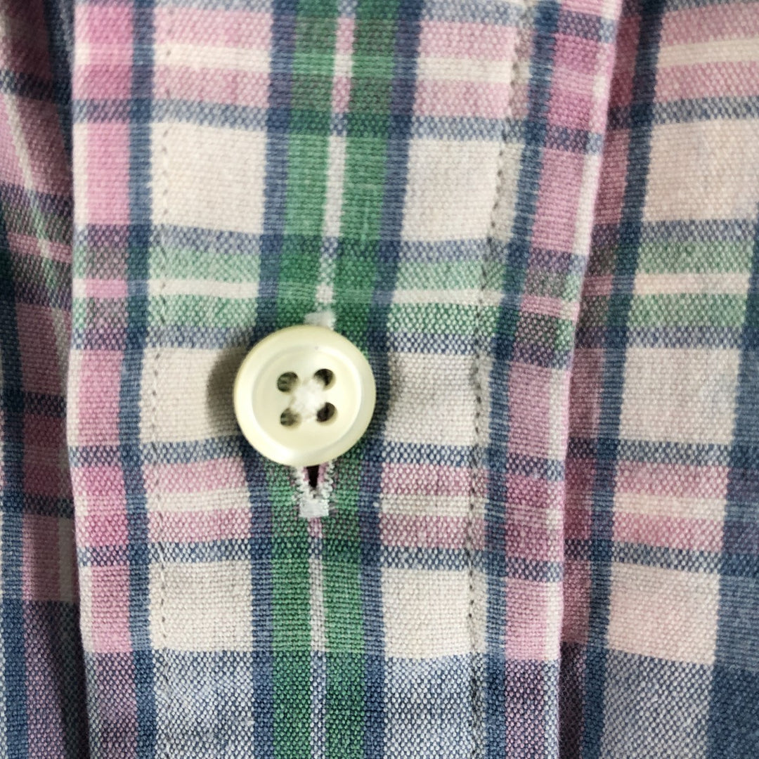 Ralph Lauren POLO by Ralph Lauren short sleeve button down check shirt men's size L cotton blue type Vintage Second Hand