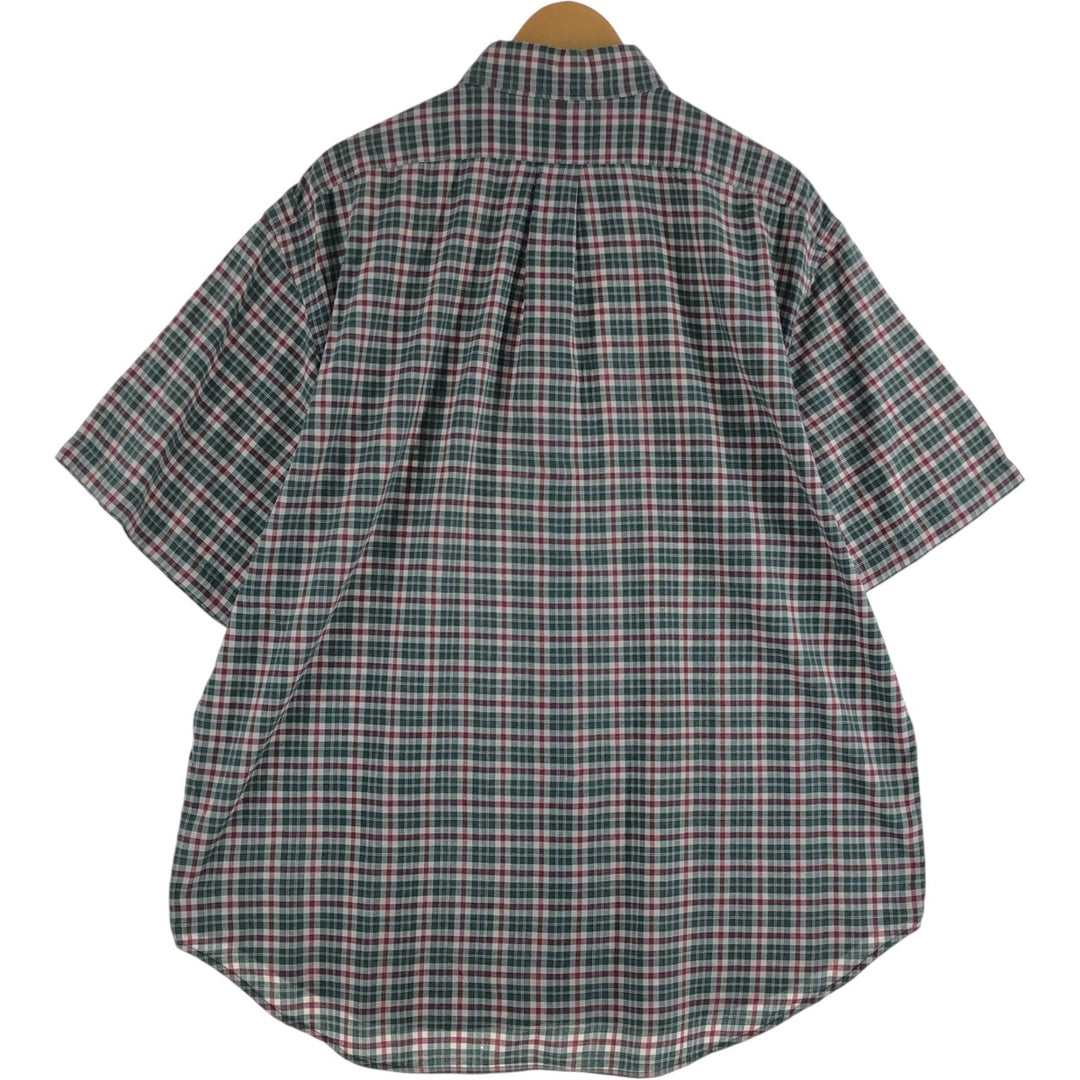 Ralph Lauren BLAKE short sleeve button down check shirt men's XL size cotton green type Vintage Second Hand