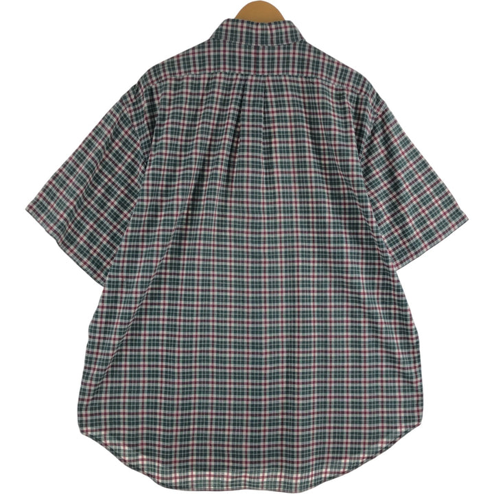 Ralph Lauren BLAKE short sleeve button down check shirt men's XL size cotton green type Vintage Second Hand