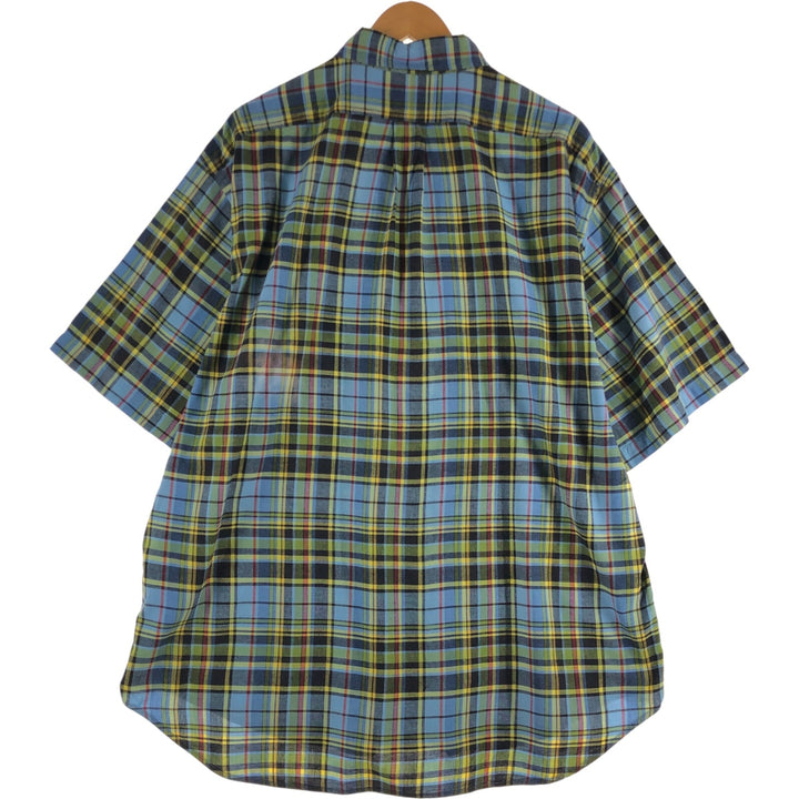 Ralph Lauren BLAKE short sleeve button down check shirt men's XL size cotton blue type Vintage Second Hand