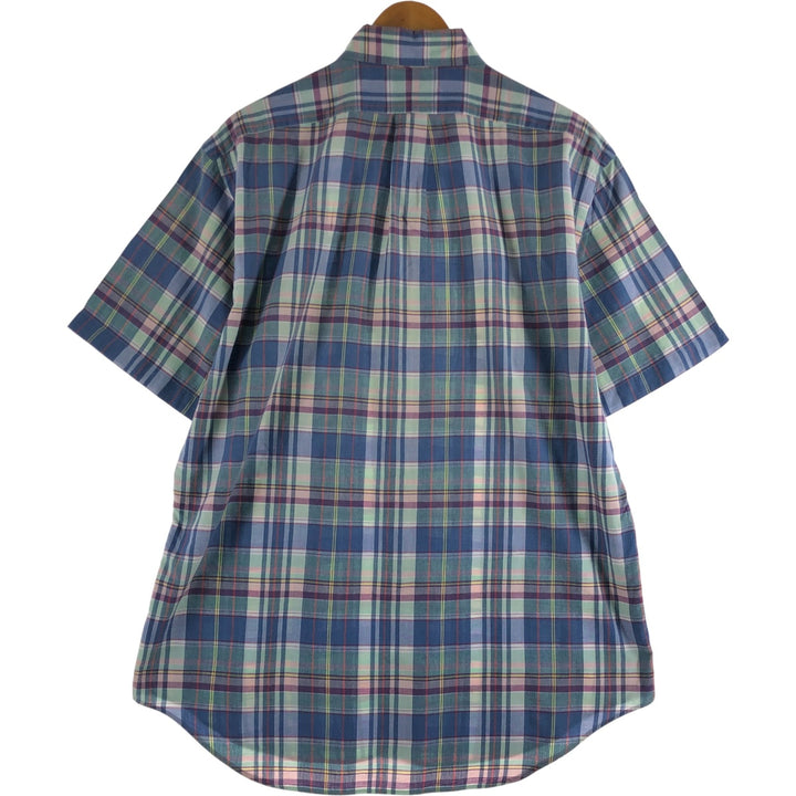 Ralph Lauren BLAKE short sleeve button down check shirt, men's size M cotton blue type Vintage Second Hand