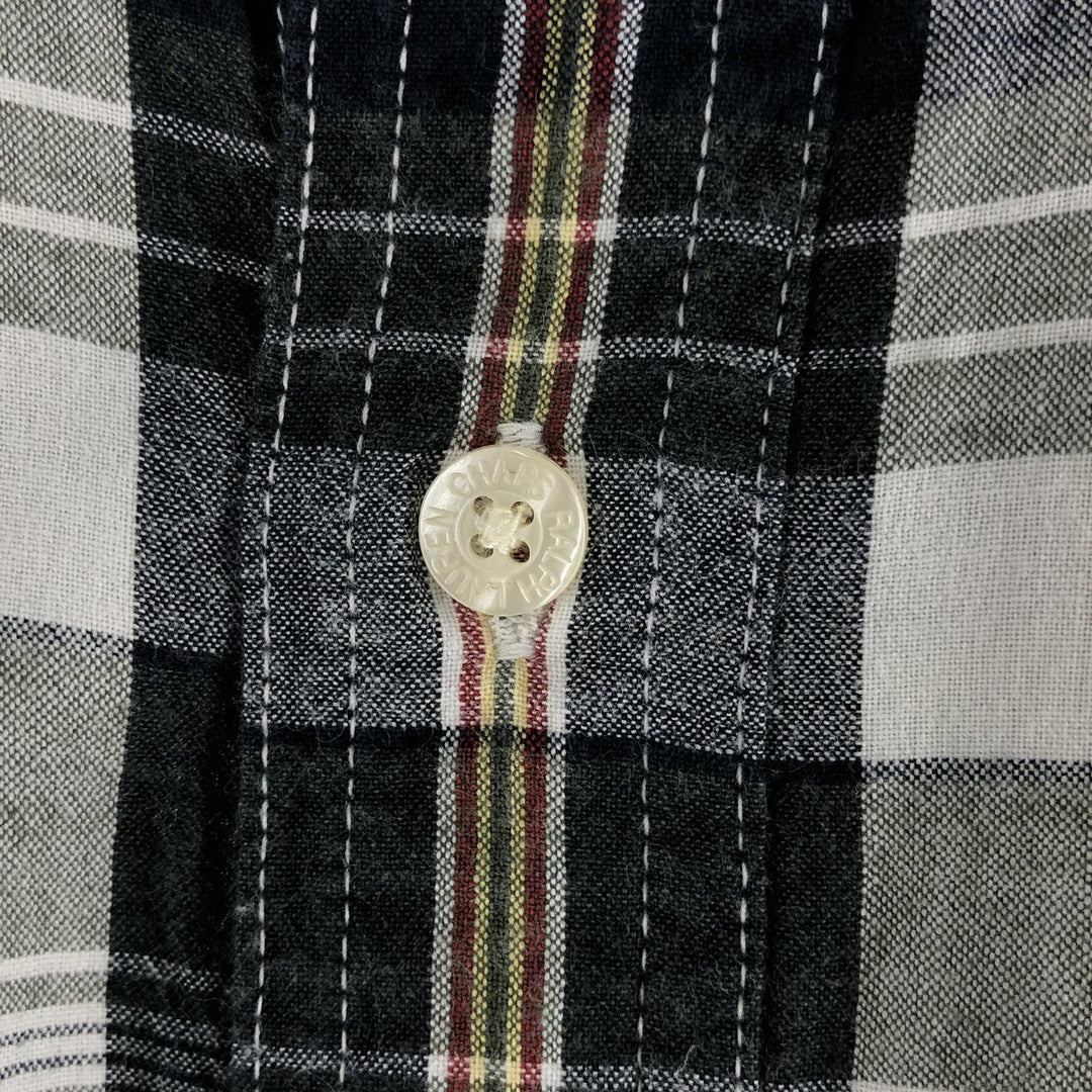 Ralph Lauren CHAPS short sleeve button down check shirt men's XL size cotton Khaki type sage green Vintage Second Hand