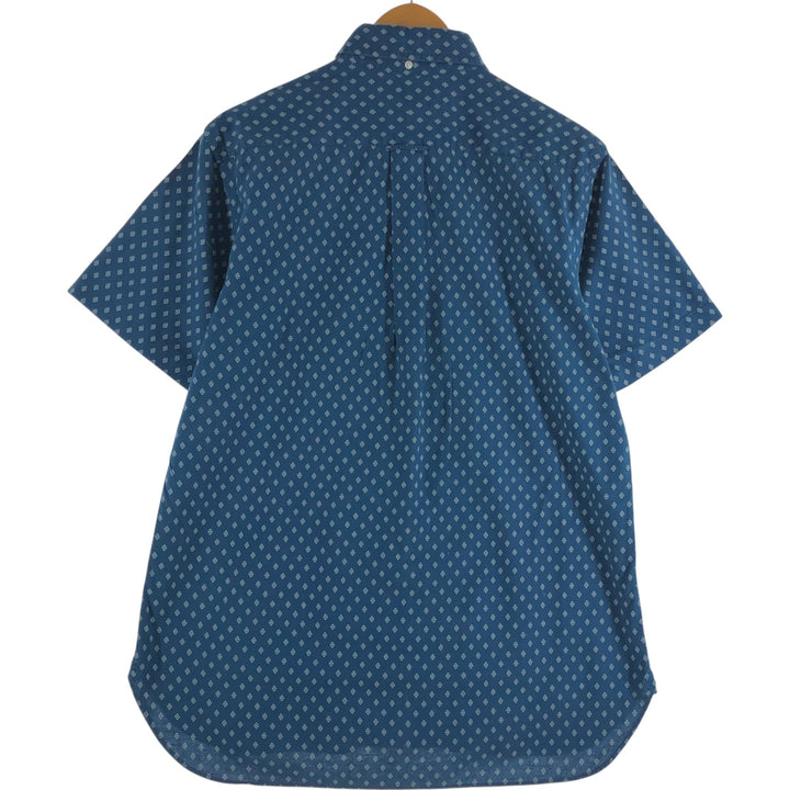 Ralph Lauren all-over print short-sleeve button-down shirt, men's size M cotton Navy blue Vintage Second Hand
