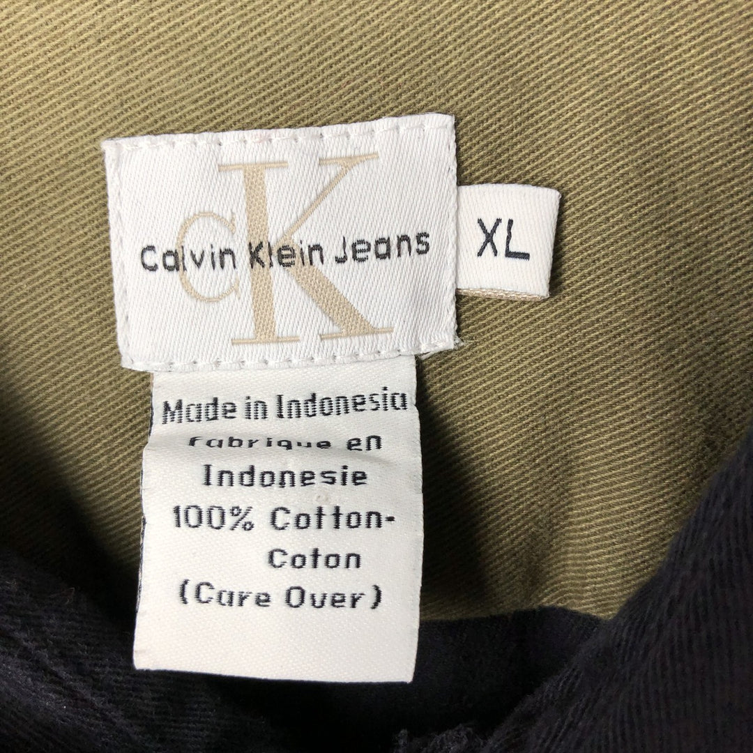 90'S Calvin Klein short sleeve cotton shirt, men's XL size, vintage cotton black type Vintage Second Hand