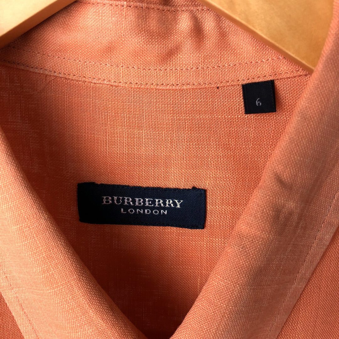 Burberry's BURBERRY LONDON short sleeve button down shirt, men's XL size unclear orange type Vintage Second Hand