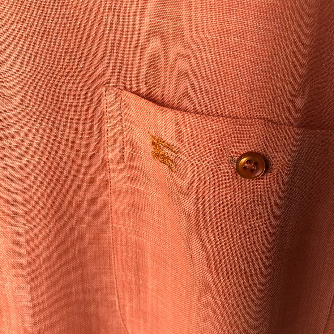 Burberry's BURBERRY LONDON short sleeve button down shirt, men's XL size unclear orange type Vintage Second Hand
