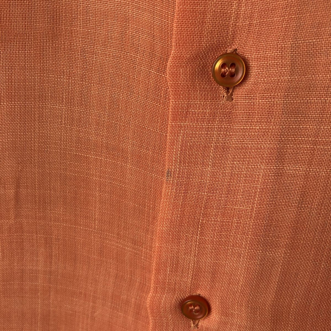 Burberry's BURBERRY LONDON short sleeve button down shirt, men's XL size unclear orange type Vintage Second Hand
