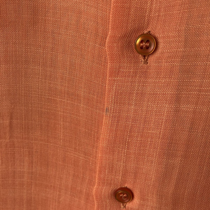 Burberry's BURBERRY LONDON short sleeve button down shirt, men's XL size unclear orange type Vintage Second Hand