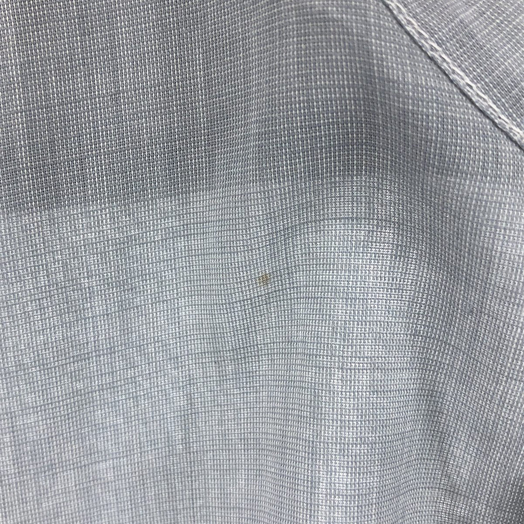 70'S Arrow Short Sleeve Polycotton Shirt with Collar Pad, Made in USA, Men's M Size, Vintage polyester Blue type light blue Vintage Second Hand
