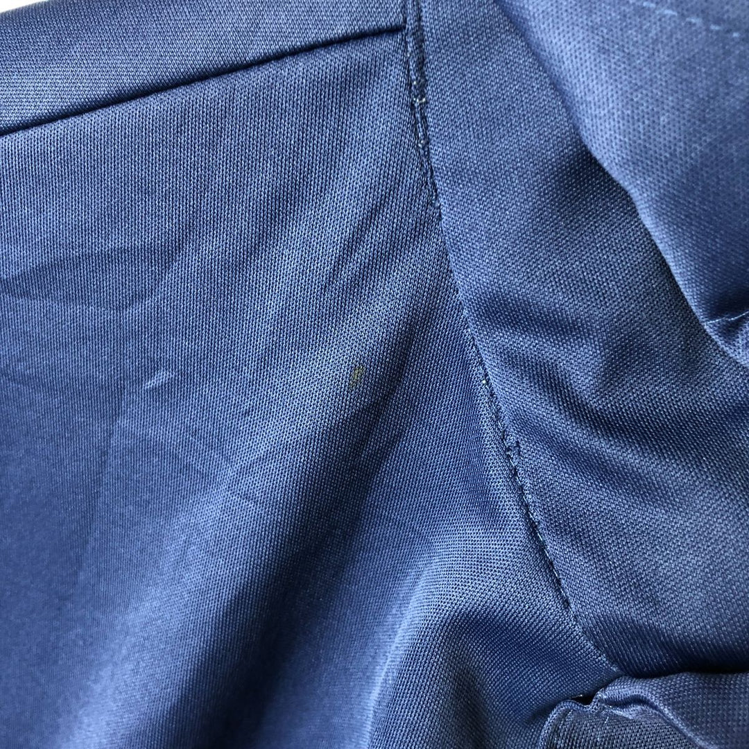 70's Sears short sleeve poly shirt, men's size L polyester navy blue type Vintage Second Hand