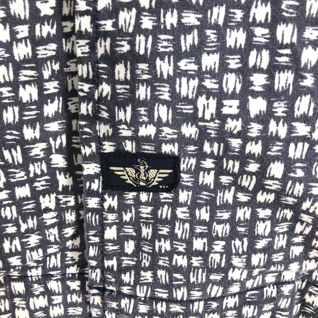 Dockers All-over print short-sleeve open-collar cotton shirt, box shirt, men's size L cotton gray type Vintage Second Hand