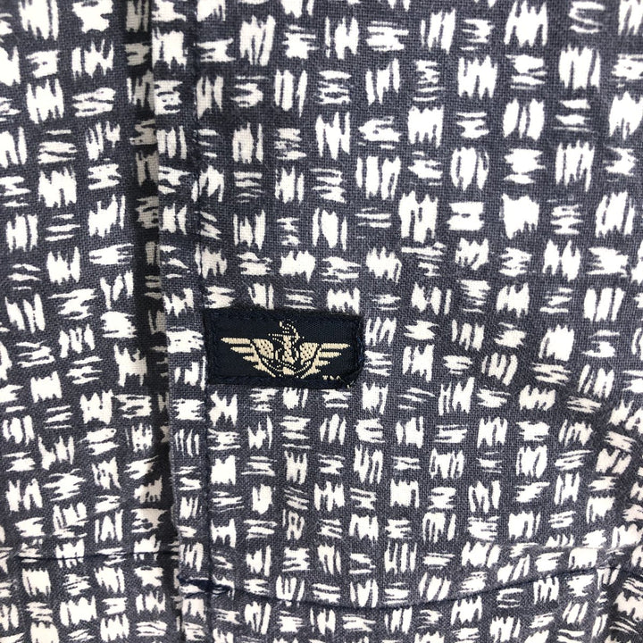 Dockers All-over print short-sleeve open-collar cotton shirt, box shirt, men's size L cotton gray type Vintage Second Hand