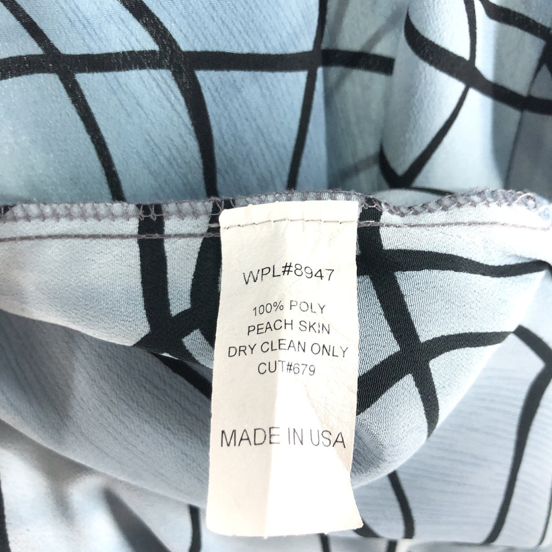 SMOEY JOES All-over Print Short Sleeve Open Collar Polyester Shirt Box Shirt Made in USA Men's M Size polyester Blue type light blue Vintage Second Hand