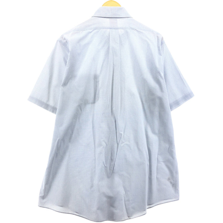 Brooks Brothers Est.1818 Short Sleeve Button-Down Check Shirt, Men's Size L cotton white type Vintage Second Hand