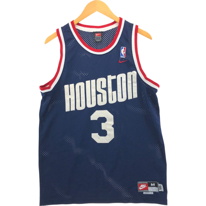 ~00'S Nike TEAM Houston Rockets mesh game shirt replica uniform men's M equivalent polyester navy blue type Vintage Second Hand