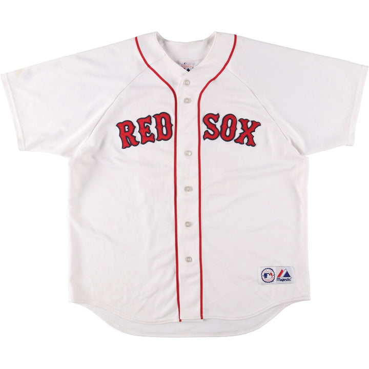 Majestic MLB BOSTON REDSOX Boston Red Sox Game Shirt Baseball Shirt Men's XL unclear white type Vintage Second Hand
