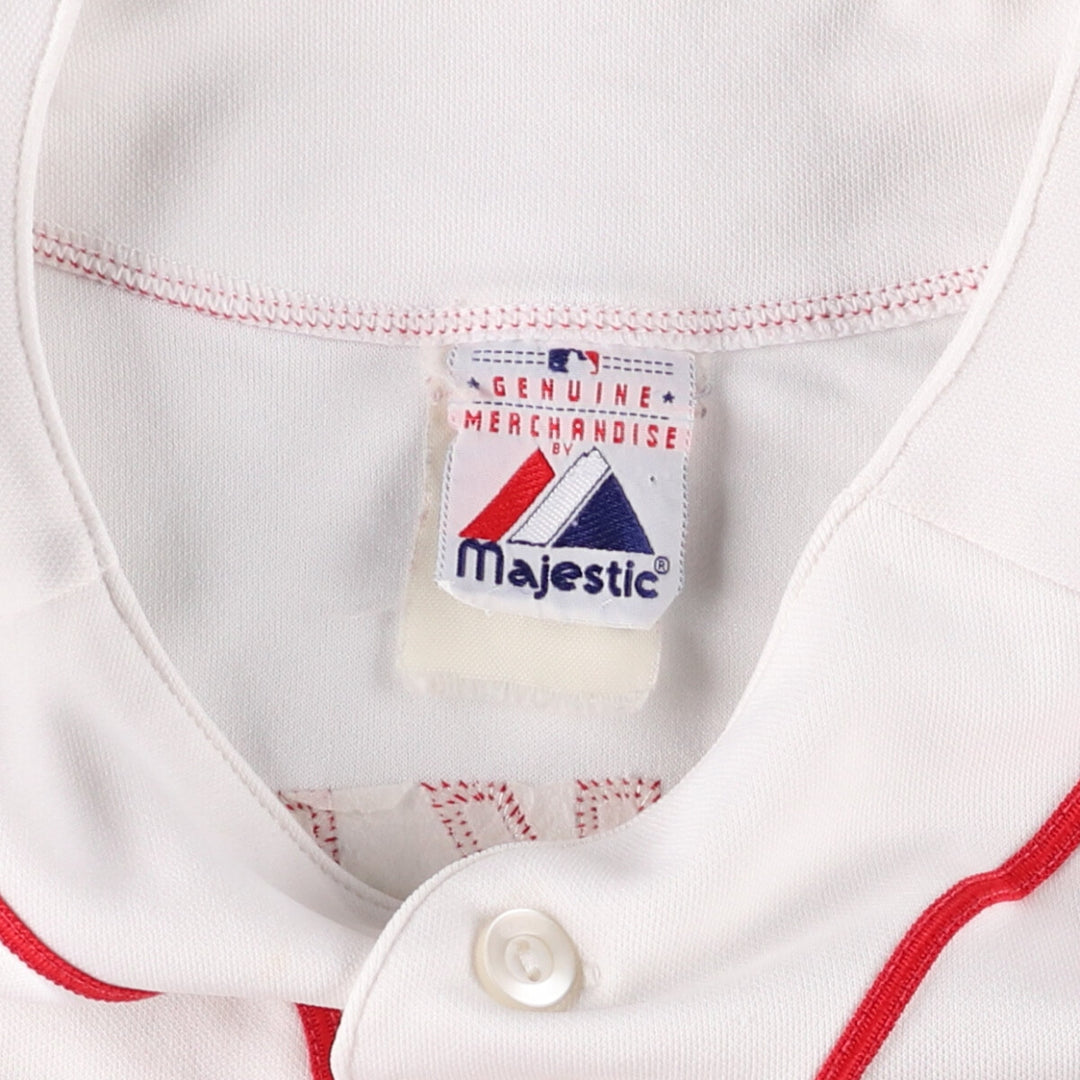 Majestic MLB BOSTON REDSOX Boston Red Sox Game Shirt Baseball Shirt Men's XL unclear white type Vintage Second Hand