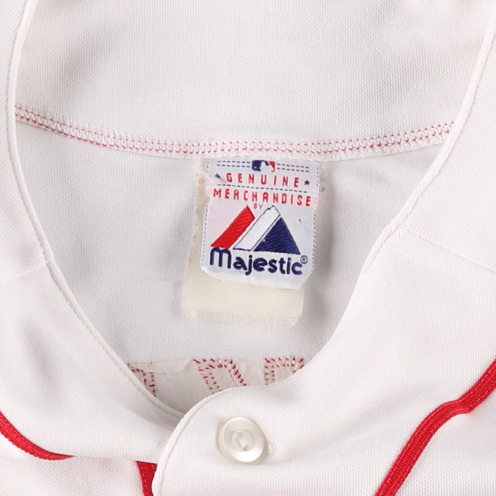 Majestic MLB BOSTON REDSOX Boston Red Sox Game Shirt Baseball Shirt Men's XL unclear white type Vintage Second Hand