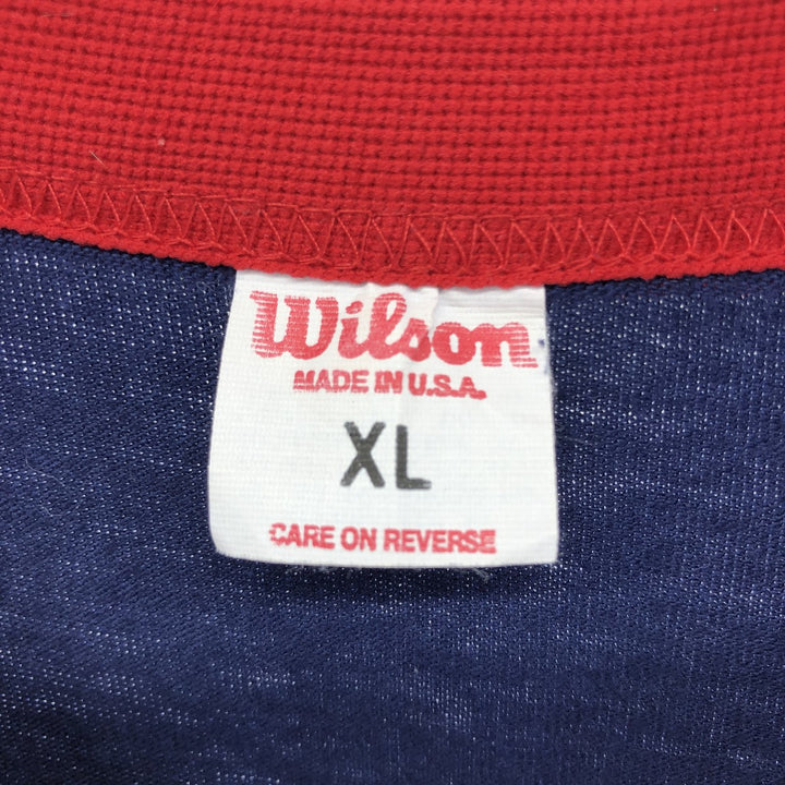 80'S Wilson MLB Cleveland Indians V-neck game shirt, made in USA, men's XL size, vintage unclear navy blue type Vintage Second Hand