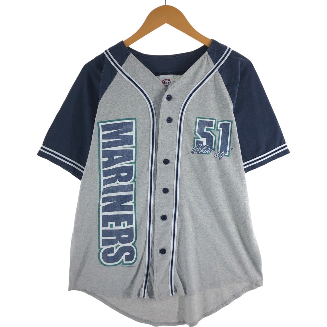 00'S TRUE FAN MLB SEATTLE MARINERS Seattle Mariners Game Shirt Baseball Shirt Men's M Size cotton gray type Vintage Second Hand