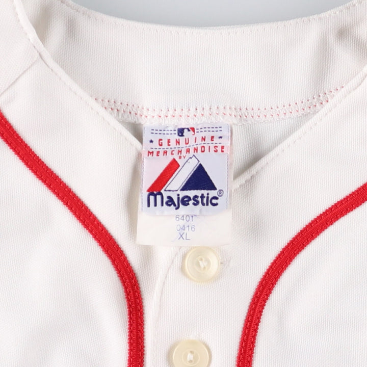 90'S Majestic MLB Boston Red Sox Game Shirt Baseball Shirt Made in USA Men's XL Vintage polyester white type Vintage Second Hand
