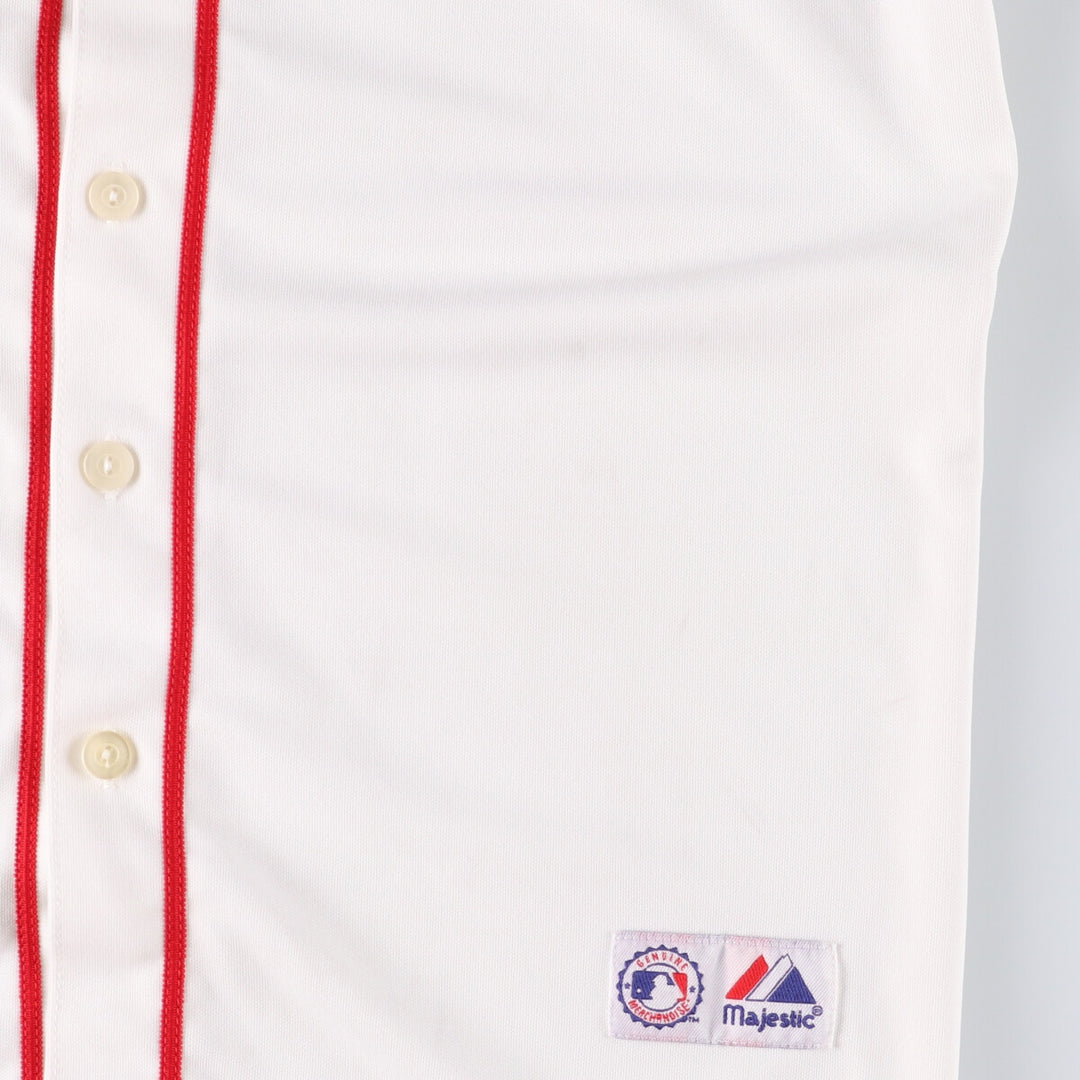 90'S Majestic MLB Boston Red Sox Game Shirt Baseball Shirt Made in USA Men's XL Vintage polyester white type Vintage Second Hand